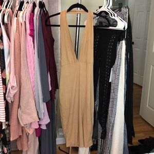 Backless suede dress